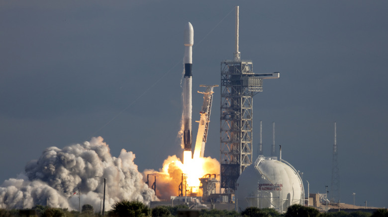 A SpaceX Falcon 9 rocket lifts off