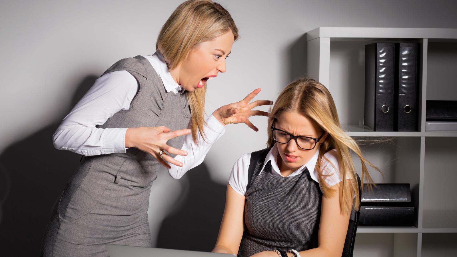 boss yelling at an employee