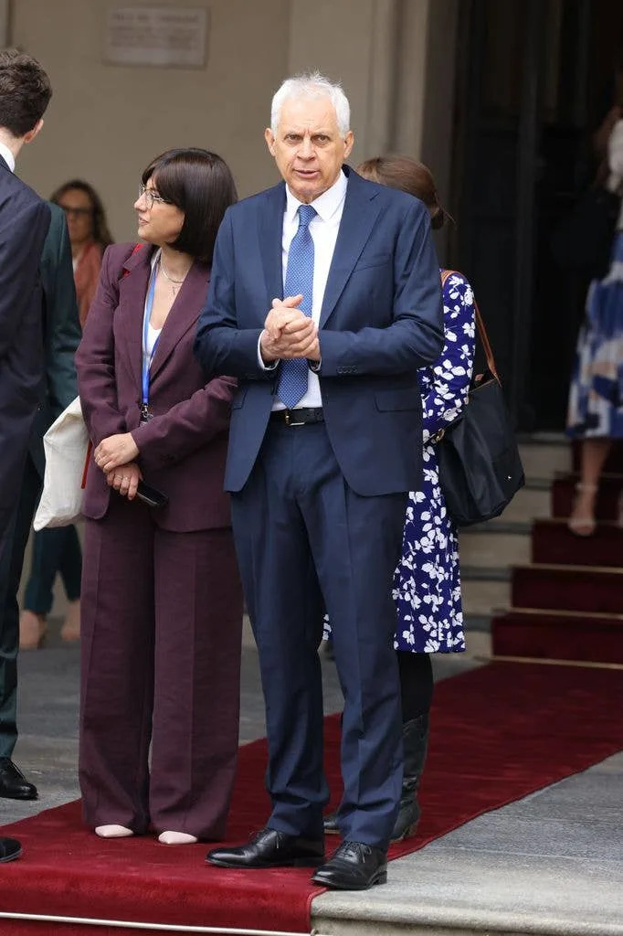 Mayor of Reggio Emilia Marco Massari waits for Catherine, Princess of Wales in Camillo Prampolini square, during the first day of her visit to Reggio Emilia on May 13, 2026  Italy.