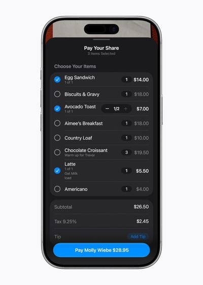 Apple Cash Bill Splitting iOS 27
