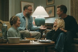 Olivia Wilde, Seth Rogen, Penelope Cruz, and Edward Norton in 'The Invite'
