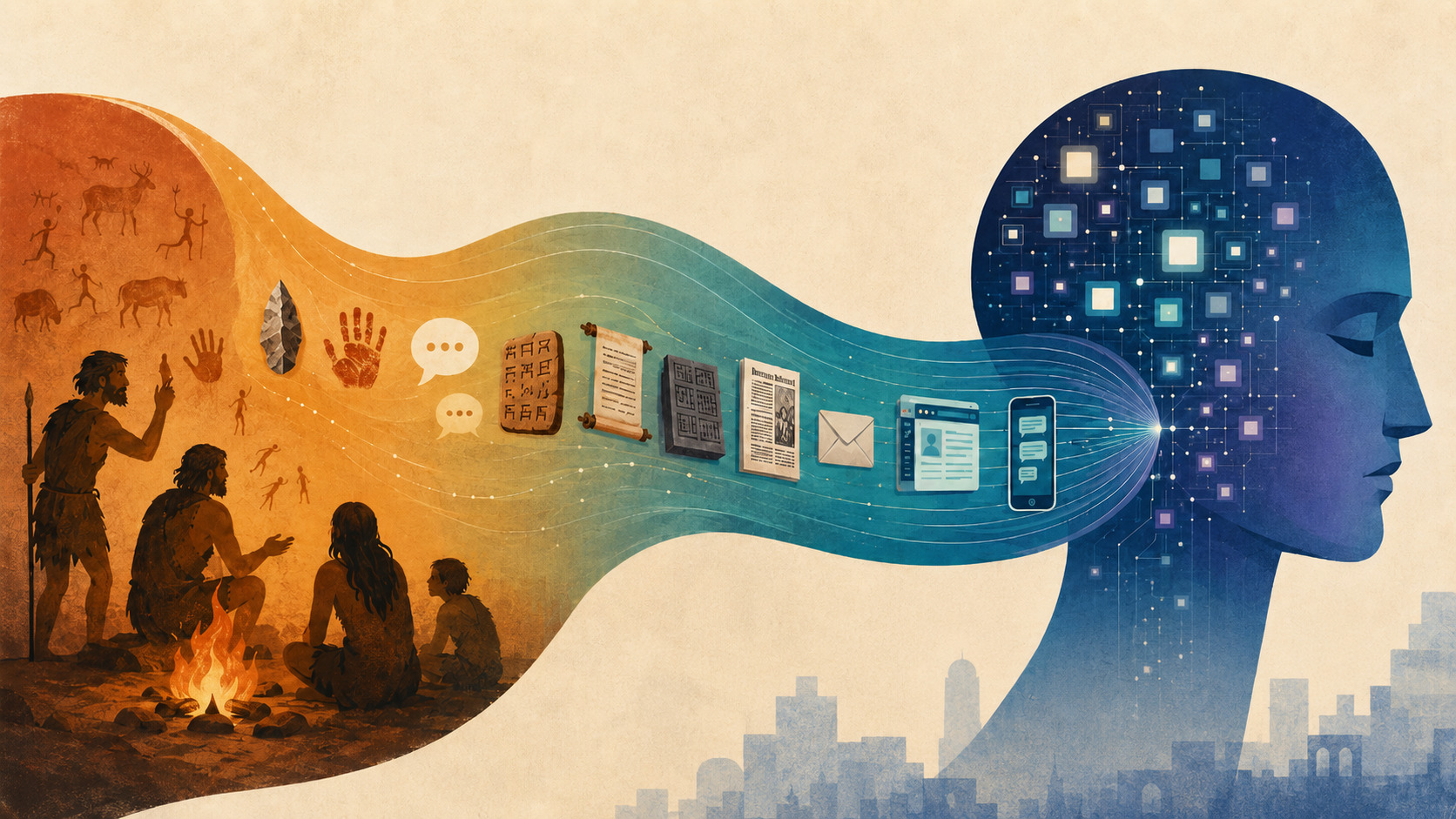 How Stone Tools, Fire, and Language Paved the Highway to AI
