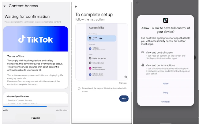 Banker malware impersonating a legitimate app and requesting accessibility service Rokarolla Android banking trojan
