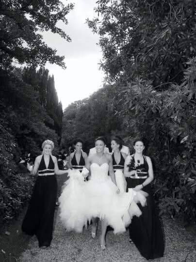 Orla Hopkins and her bridesmaids on her wedding day at Lisnavagh House and Gardens in Carlow in 2008. Picture: Lili Forberg.