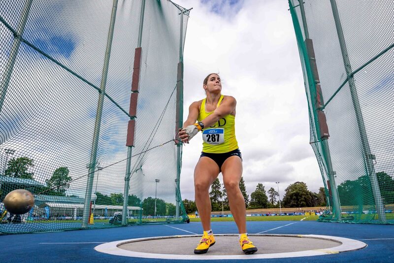 Nicola Tuthill wins her 5th Senior title in the Women’s Hammer Throw