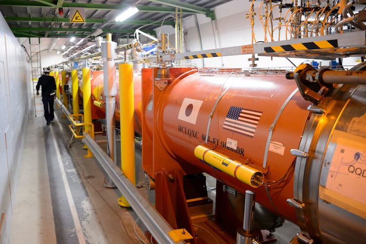 A technician works in the LHC. (Photo: AP)