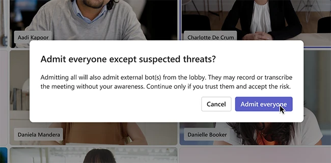 Admitting a bot should be a deliberate decision Microsoft Teams bot detection