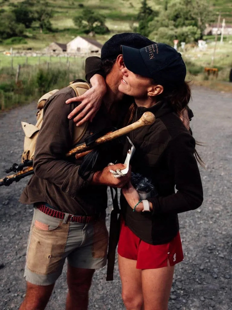 James Middleton embraces his sister Kate Middleton after she completes the National Three Peaks Challenge