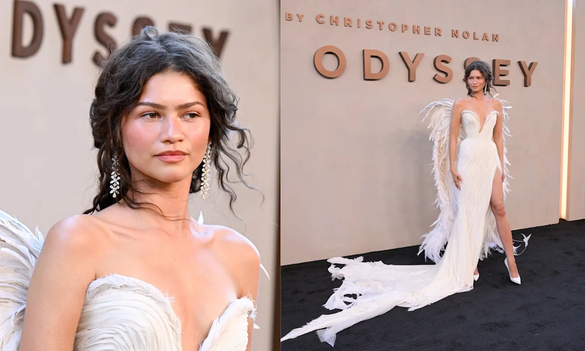 Ethereal Zendaya Flies High in Matières Fécales Winged Dress
