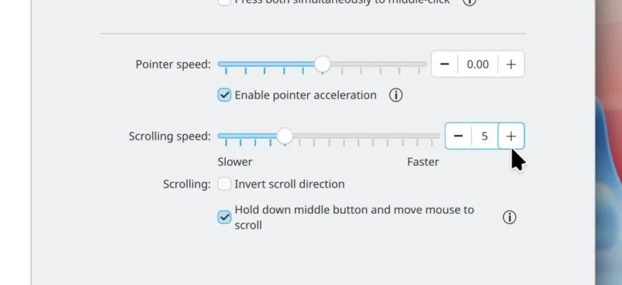 New spinbox input for mouse/touchpad speed