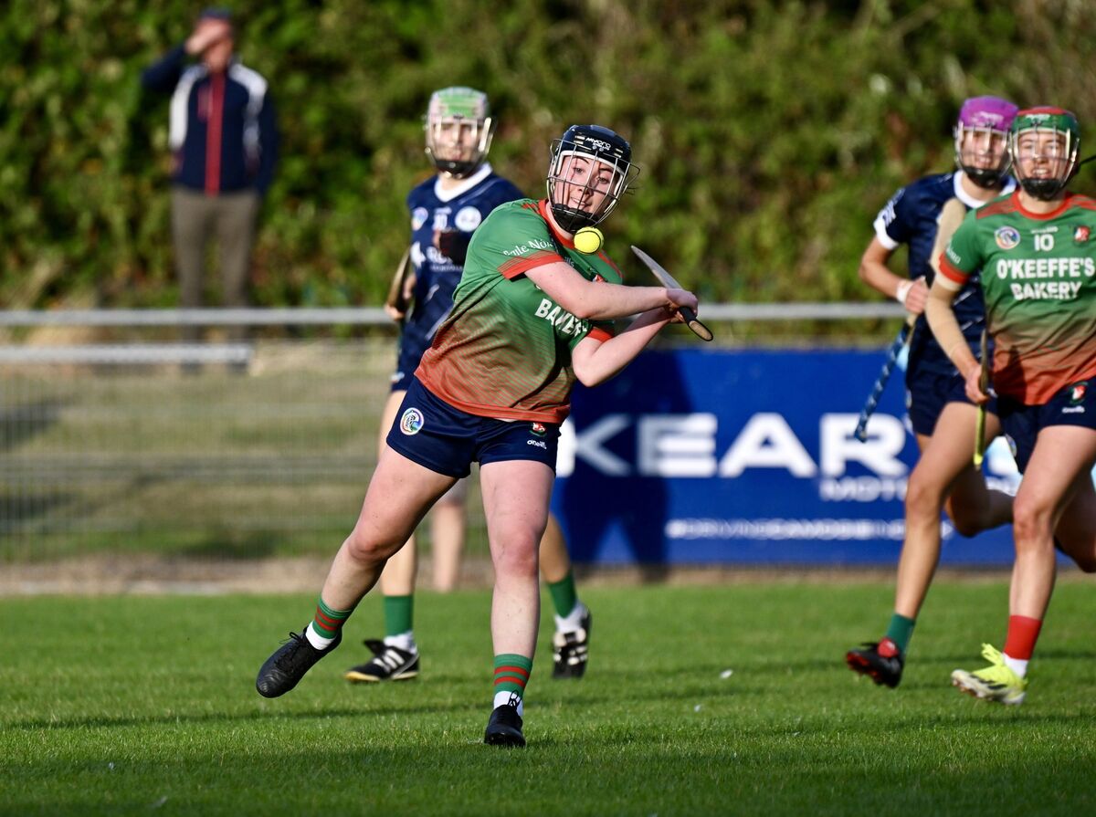  Meabh Murphy makes a clearance for Ballinora against Ballincollig in the SE Systems Cork Camogie Senior Championship game at Castle Road. Picture: Larry Cummins
