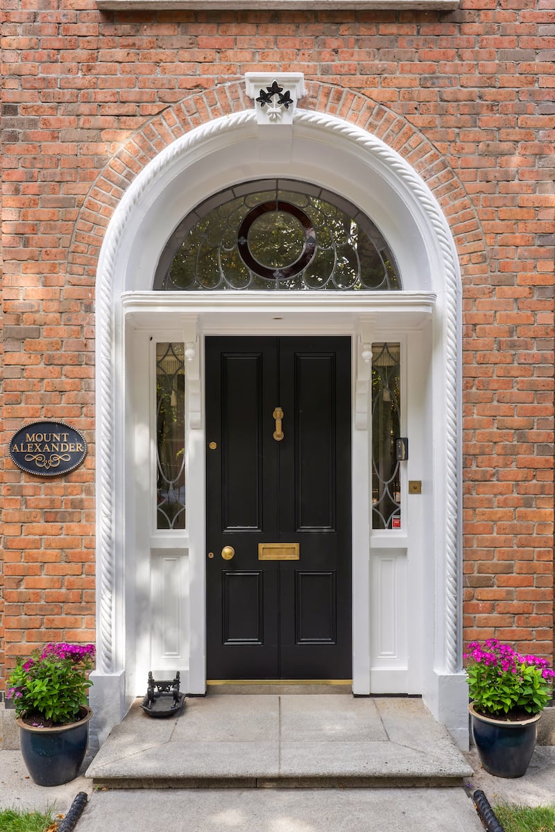 Front door with granite steps
