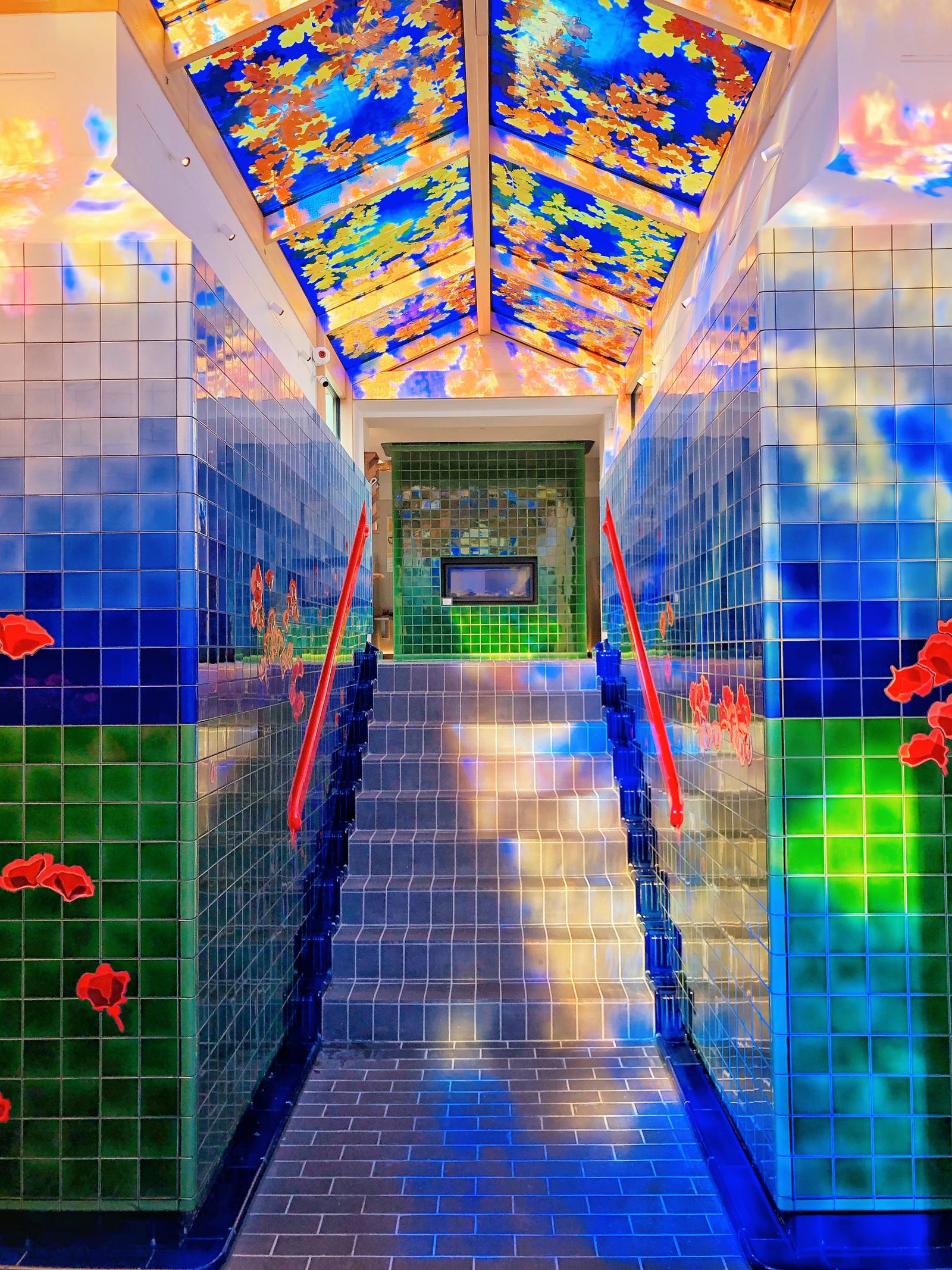 Image may contain Floor Tile Architecture Building House Housing Staircase Indoors and Computer Hardware
