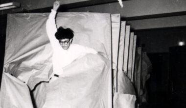 tearing paper and wrestling mud, gutai played with creative freedom in postwar japan