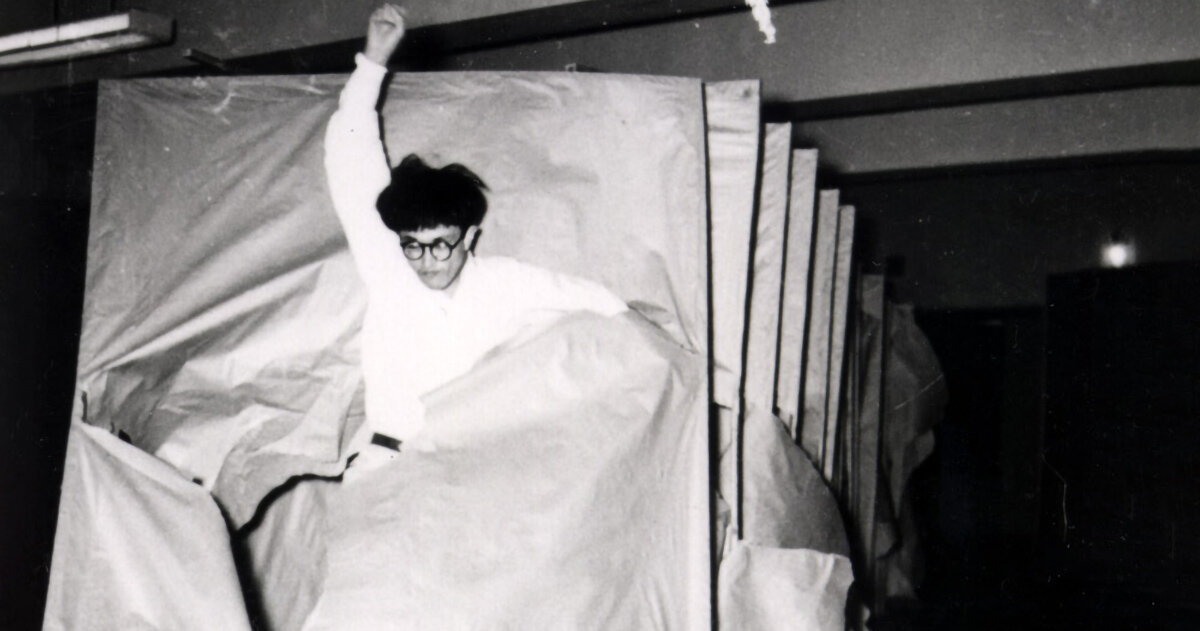 tearing paper and wrestling mud, gutai played with creative freedom in postwar japan