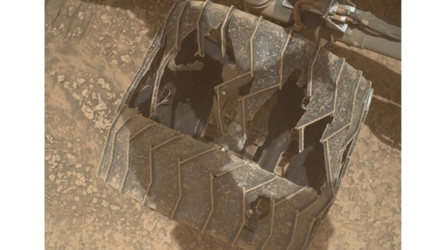 NASA's Curiosity rover's wheels reveal the toll of 14 years on Mars