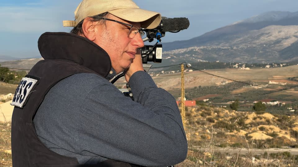 Ali Shuaib, a correspondent for Hezbollah's Al Manar TV, who was killed in an Israeli strike in Jezzine with two other journalists on Saturday, March 28, 2026, pictured here in Marjayoun town on Wednesday, Nov. 22, 2024. - Hussein Malla/AP/File