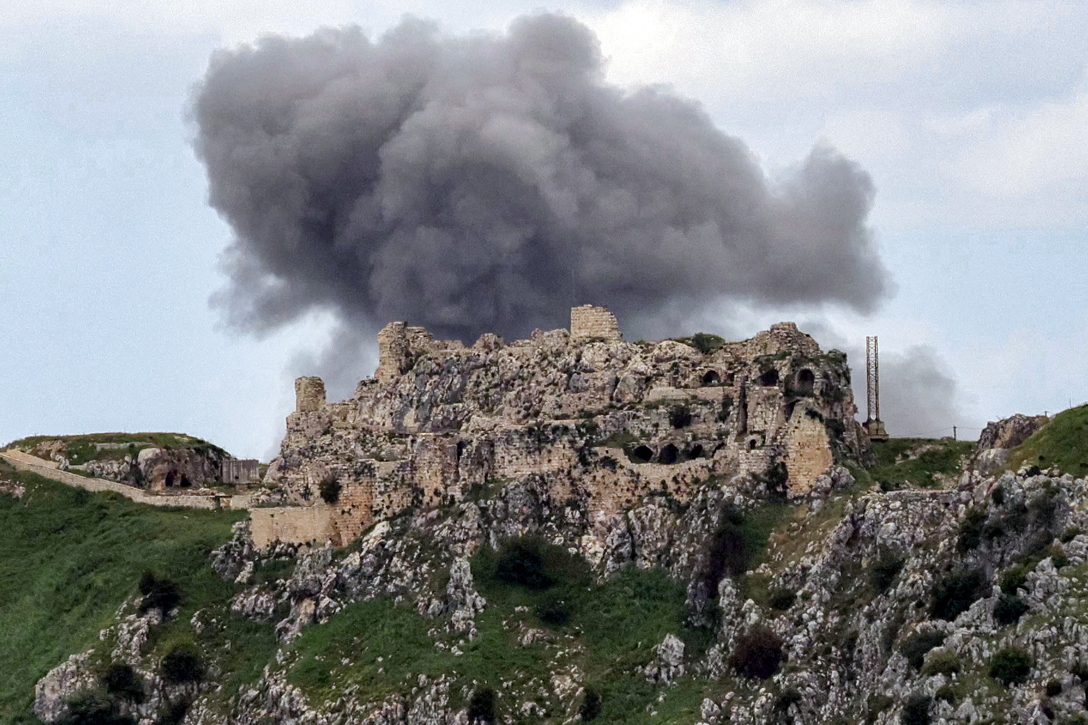 The area around has previously been bombarded, as shown in this image from 6 May