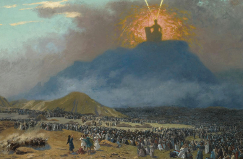 MOSES ON Mount Sinai as depicted by Jean-Léon Gérôme, 1895.
