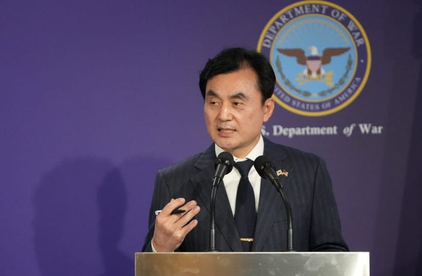 South Korean Defense Minister Ahn Gyu-Back, speaks during the joint press conference with US Defense Secretary Pete Hegseth, following the 57th Security Consultative Meeting at the Defense Ministry in Seoul, South Korea, Tuesday, November 4, 2025.
