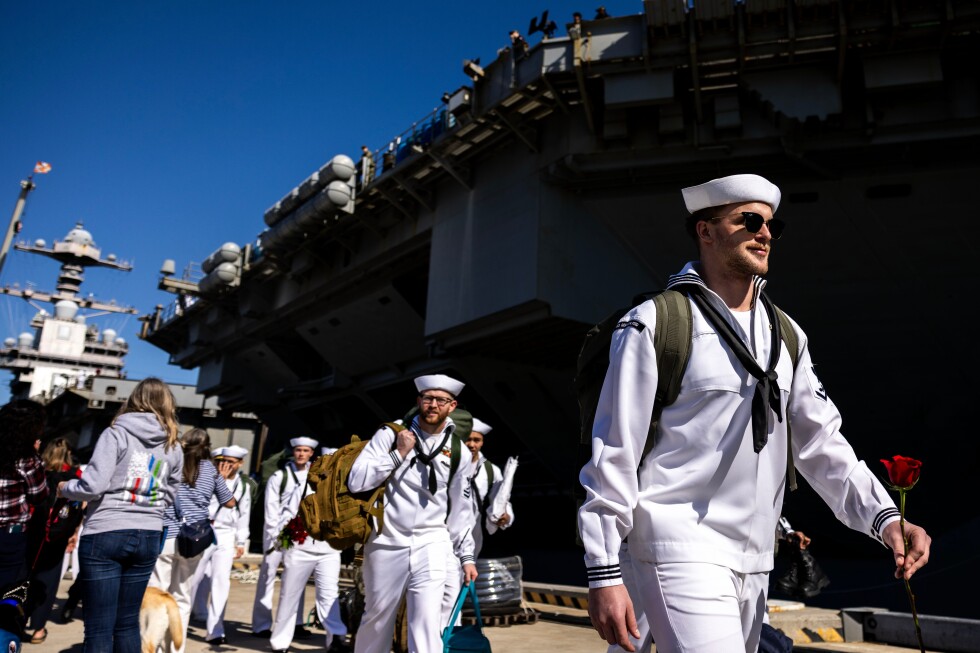 World's biggest aircraft carrier returns to the US after 11 months at sea