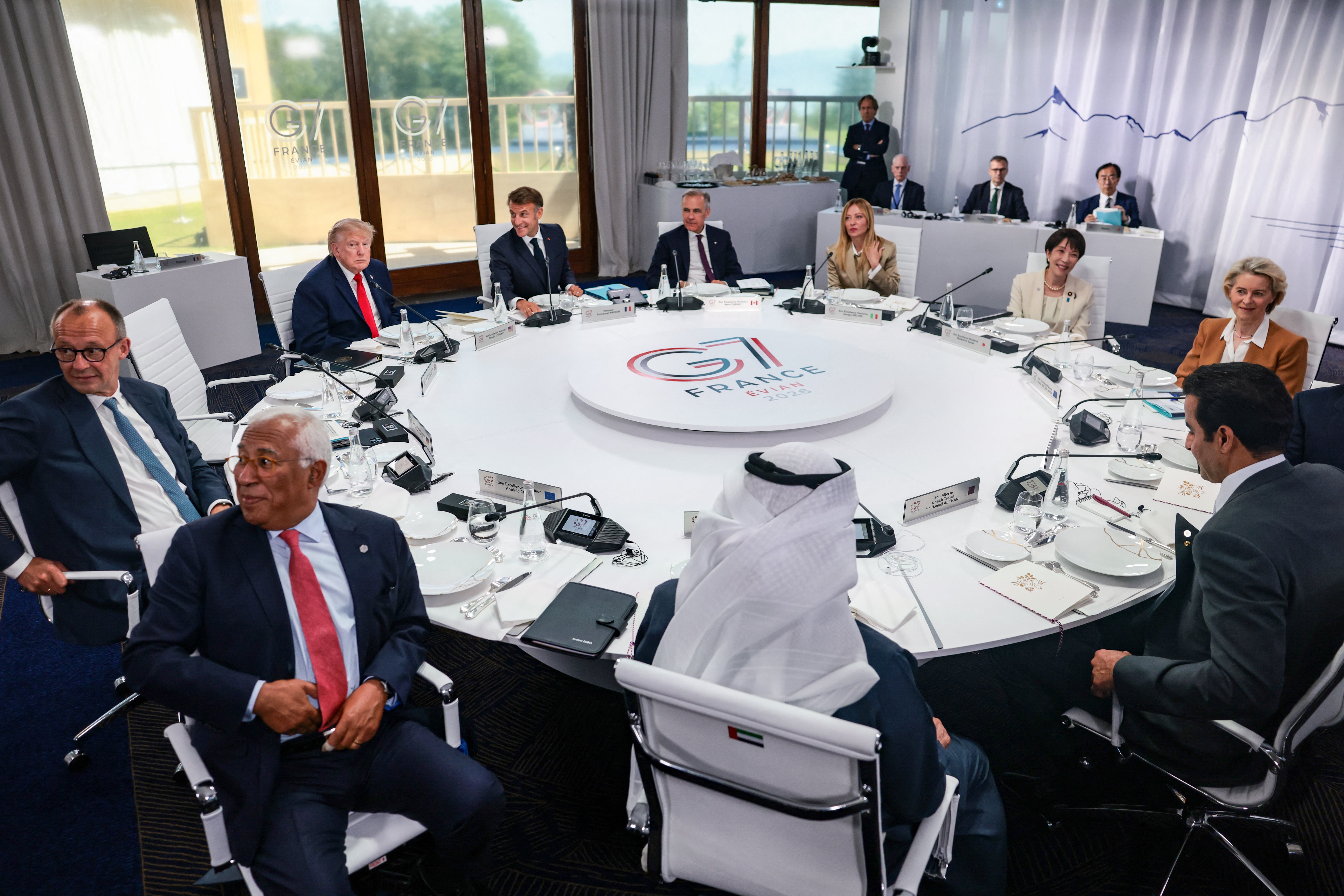 Trump is currently meeting world leaders at the G7 summit in France