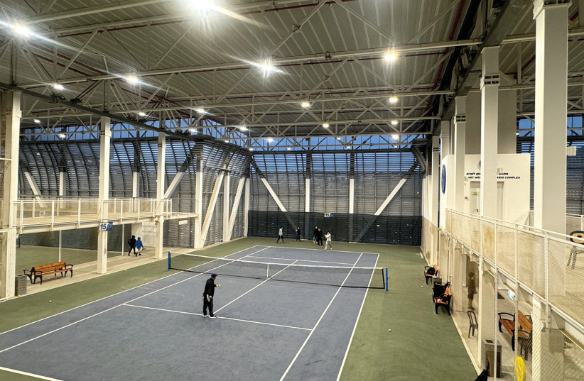One of the four new indoor tennis courts at Jerusalem’s ITEC.