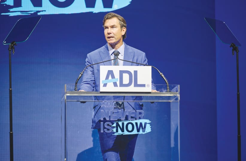 Speaking out at the Anti-Defamation League (ADL) Never is NOW Summit, New York City, March 2025.