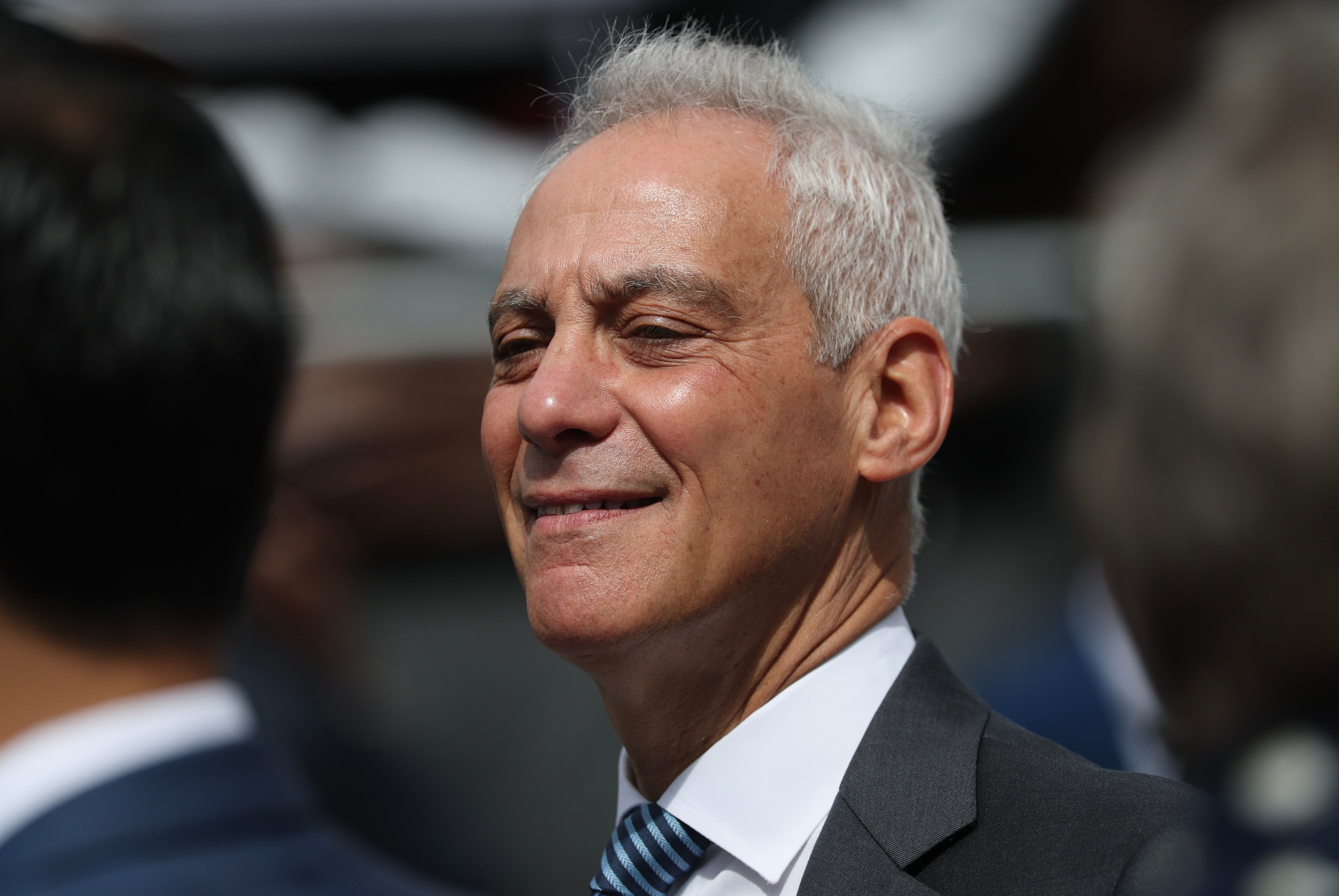 Former White House Chief of Staff Rahm Emanuel attends the dedication ceremony for the opening of the Barack Obama Presidential Center in John Lewis Plaza on June 18, 2026 in Chicago