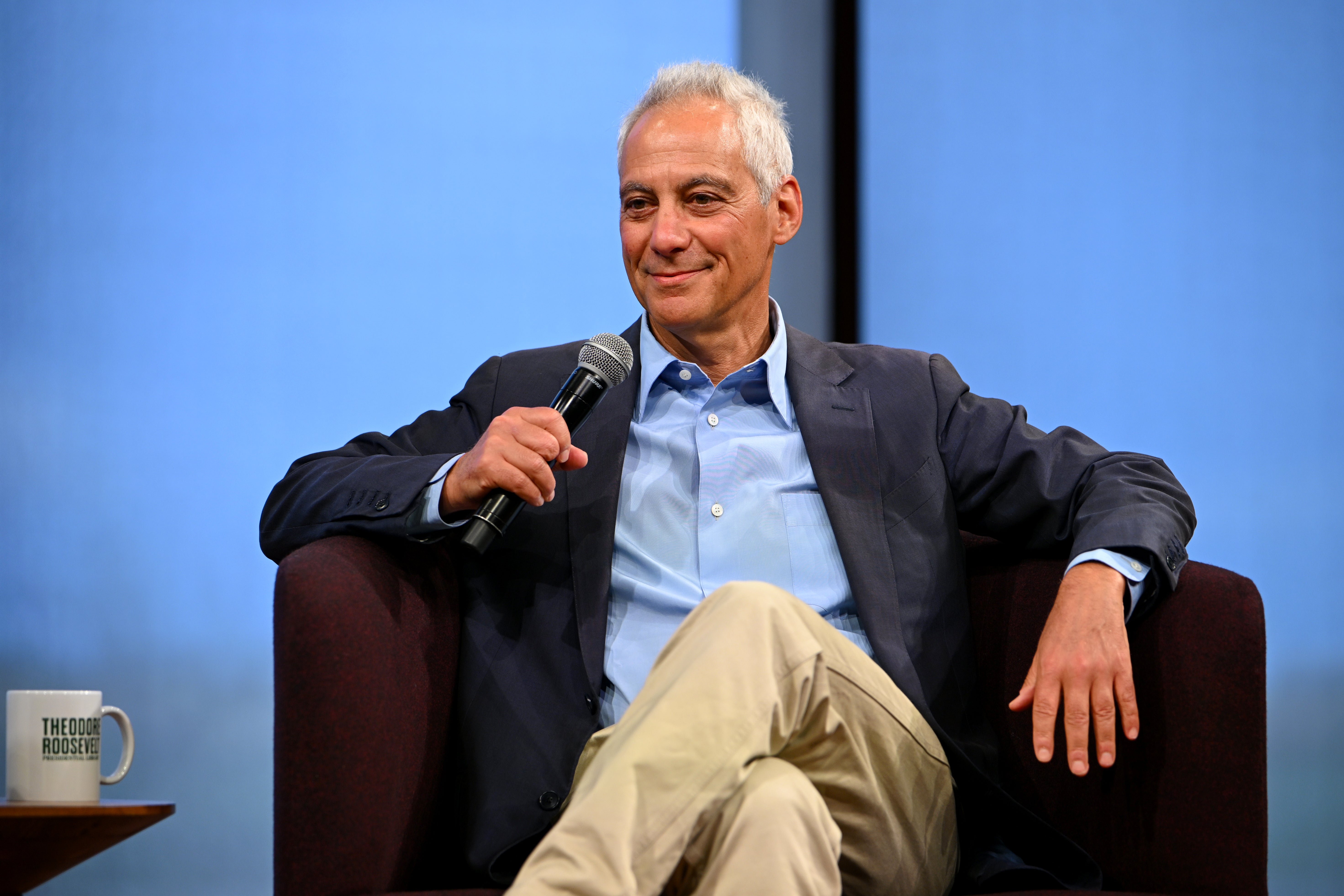 Rahm Emanuel speaks during the Inaugural Events Of The Theodore Roosevelt Presidential Library on July 03, 2026 in Medora, North Dakota