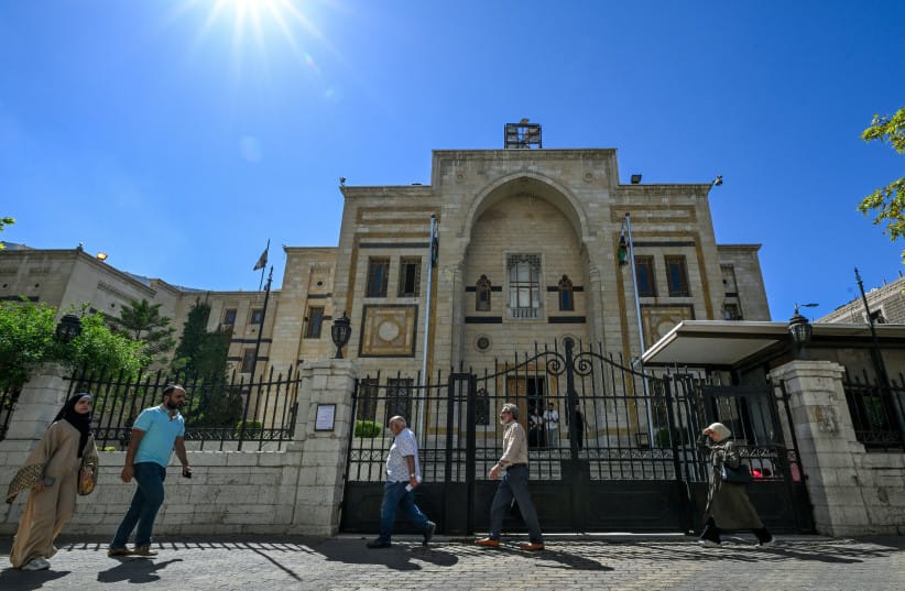 This photograph shows the Syrian parliament building in Damascus on July 1, 2026. The Syrian president finalised on July 1 the formation of the country's first parliament in the post-Assad era, which authorities said will hold its first session next week.