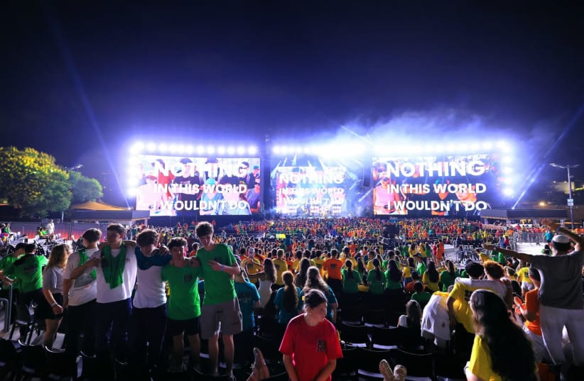 Teens gather at the RootOne Big Tent event in Rishon Lezion. July 12, 2026.