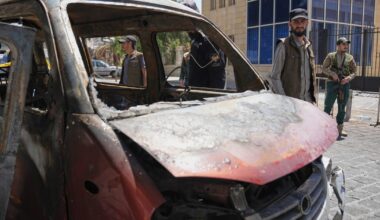 Blasts in Damascus injure 18 during Macron’s Syria visit