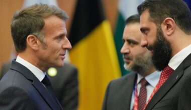Macron arrives in Syria as first major Western leader to visit war-torn country under new leadership