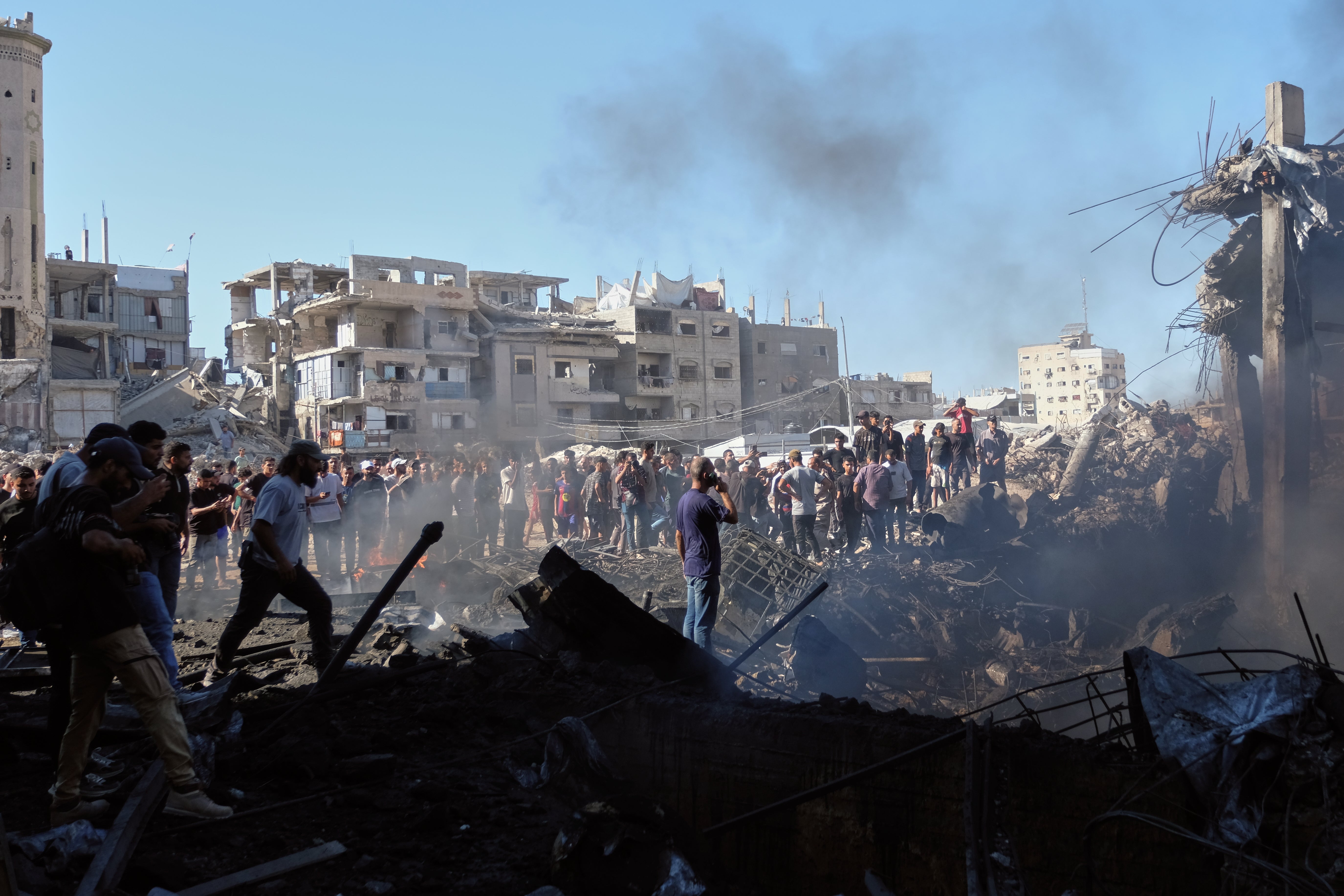 The aftermath of an Israeli strike in Gaza on Sunsay