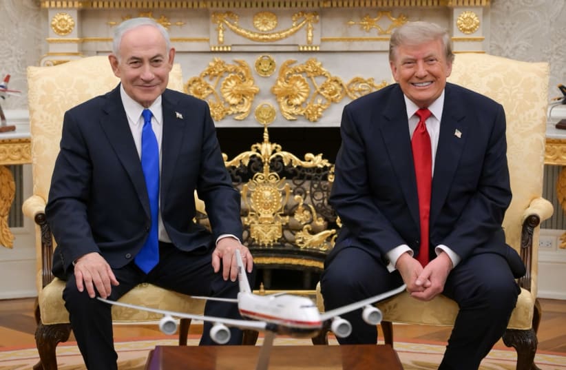 Prime Minister Benjamin Netanyahu and US President Donald Trump meet at the White House, July 28, 2026. 