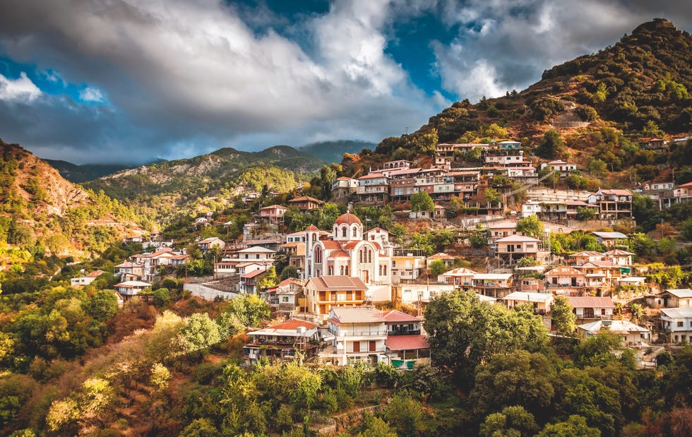 moutoullas village, cyprus, panoramic view