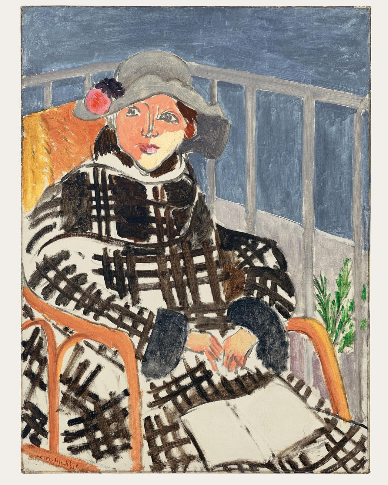 Henri Matisse, Mademoiselle Matisse con un cappotto scozzese a quadri (primavera 1918)
