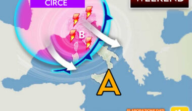 Weekend temporalesco e crollo termico, le Previsioni per Sabato e Domenica