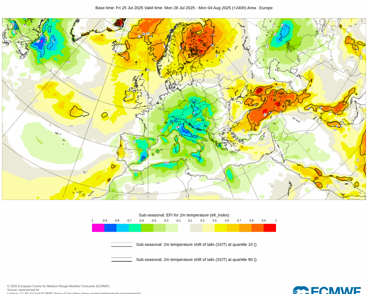 Meteo. Temperature in netto calo, andremo sotto media nel periodo del Solleone « 3B Meteo