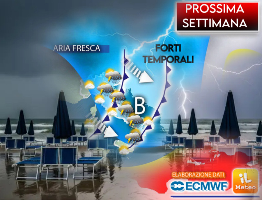Prossima settimana Ciclone in formazione, rischio supercelle e nubifragi