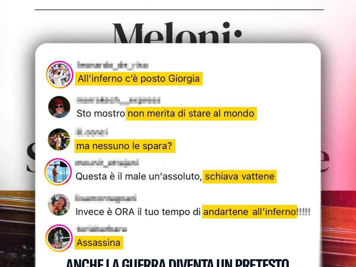 "Sparatele". "Vai all'inferno". Minacce e insulti choc contro Meloni: l'odio sotto il post di Conte