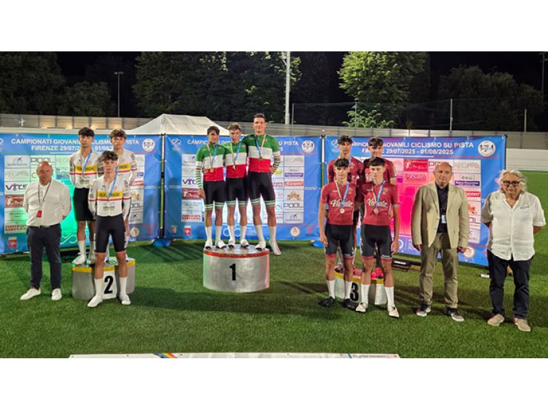 ITALIANI GIOVANILI FIRENZE. TRA GLI ALLIEVI I TITOLI DELLA VELOCITA' A SQUADRE VANNO A FRIULI E LOMBARDIA