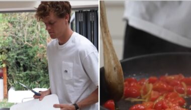 Jannik Sinner «chef»: il tennista prepara i rigatoni al sugo per il suo team (con un tocco speciale)