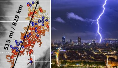 «Megaflash», ecco il fulmine più lungo mai registrato: 829 chilometri