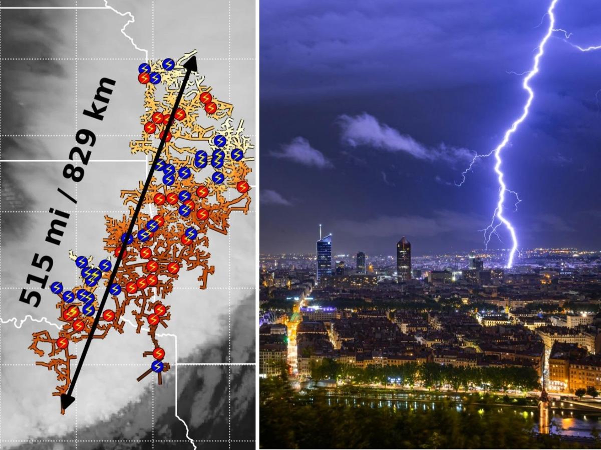 «Megaflash», ecco il fulmine più lungo mai registrato: 829 chilometri