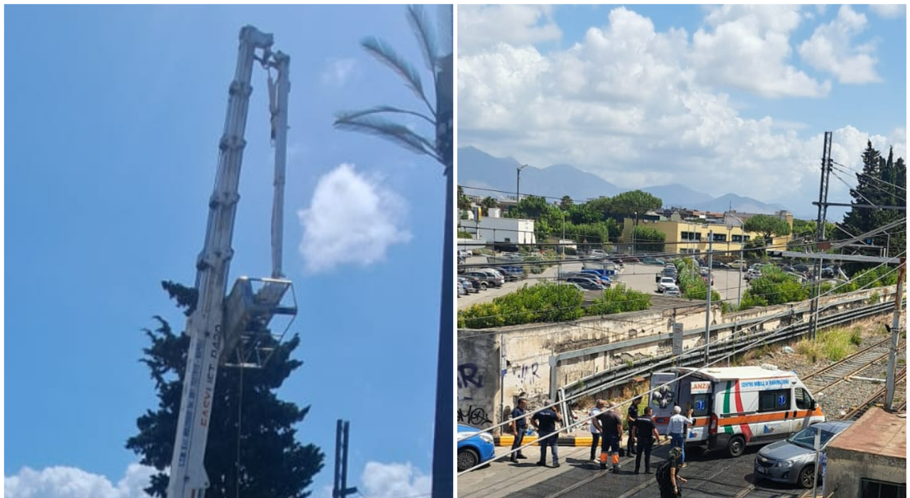 Pompei, due operai precipitano da una gru: ricoverati in gravi condizioni