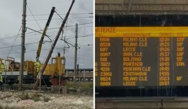 Cede un traliccio della linea elettrica, i treni ricominciano a viaggiare. Ecco tutti i convogli in ritardo e quelli cancellati VIDEO