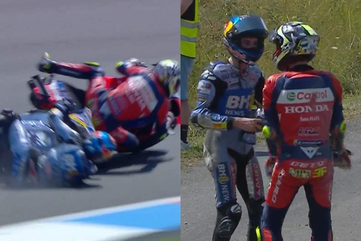 Alex Marquez e Joan Mir, incidente nella gara MotoGP a Brno