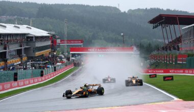 F1 GP Belgio 2025, Spa: Lando Norris (McLaren F1 Team) durante il giro di formazione - Foto: Getty Images